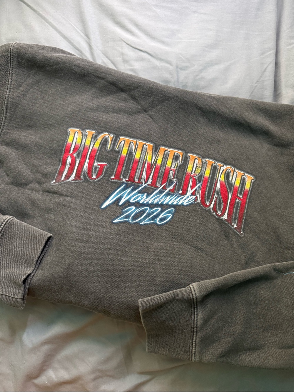 BIG TIME RUSH 2026 Graphic Crewneck - Charcoal with Red & Yellow Logo